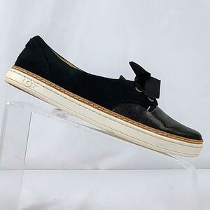 Women's Black Loafers with Bow Detail